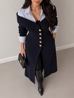 Chic Striped-sleeve Colorblock Knit Dress