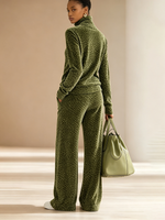 Cozy Fall Casual Polka Dot Frog Button Tracksuit Set