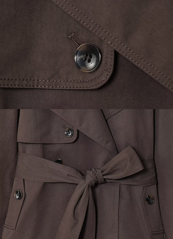 Casual Oversized Cropped Trench Coat With A Drawstring Waist