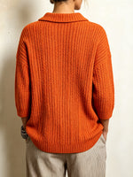 Cozy Cable-Knit Collared Sweater
