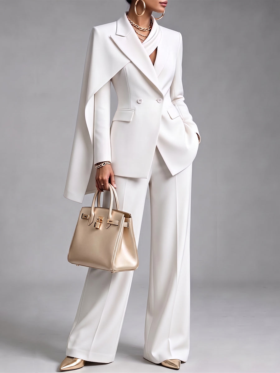Elegant White Mid Line Pant