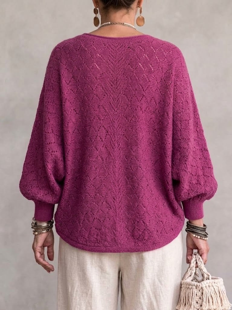 Knit Top With A Cowl Neck, Cut-out Details, And Lantern Sleeves.