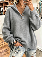 Casual Cozy Chic Hooded Thickened Knit Sweater