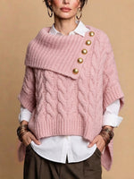 Chic Cable-knit Cape-style Sweater