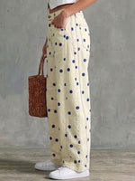 Relaxed-fit Low-rise Polka-dot Jeans With A Curved-leg Cut