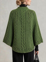 Exquisite Openwork Cable-Knit Cape