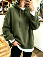 Cozy Casual Oversized Fake Two-piece Hoodie