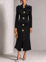 Slit Dress With A Statement Large-bow Design
