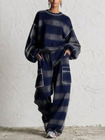 Distressed-style Plaid Matching Set With Color-contrast Piping