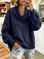 Cozy Stylish Cowl-neck Knitted Sweater