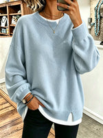 Cozy Oversized Casual Layered Fake Two-piece Sweater