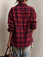 Relaxed-fit Red Plaid Cotton Shirt