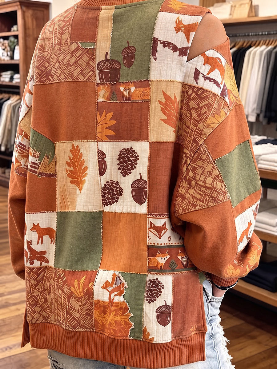 Chic Cutout Autumnal Sweatshirt