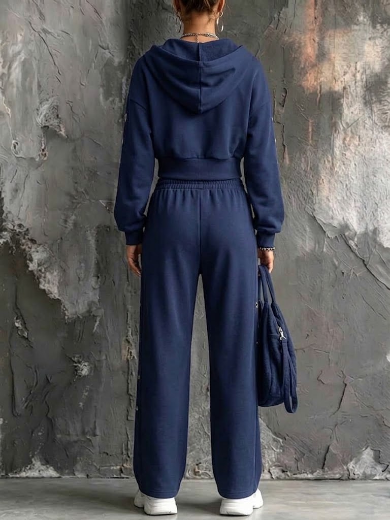 Casual Sweatpants With Metal Eyelet Details