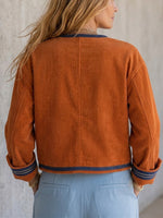 Retro-style Casual Cropped Corduroy Jacket