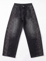 Casual Rhinestone-embellished Jeans