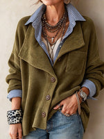 Chic Relaxed Layered Corduroy Jacke Top
