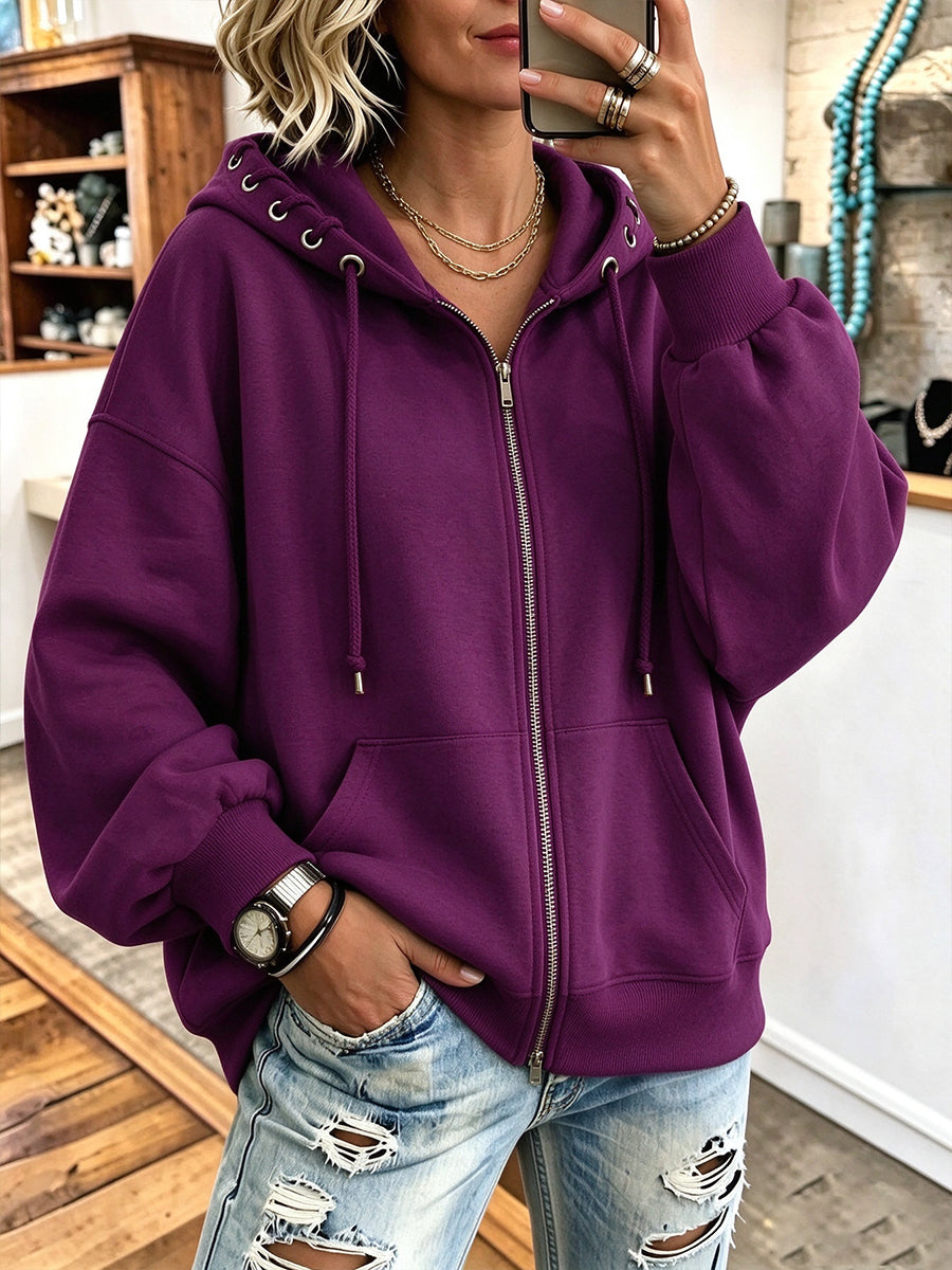 Cozy Full-Zip Oversized Hoodie