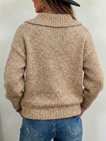 Toggle-button Collared Knit Sweater