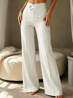 Chic High-Waisted Asymmetric Wide-Leg Trousers