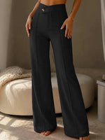 Chic High-Waisted Asymmetric Wide-Leg Trousers