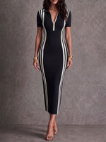 Women's Collared Short-sleeved Casual Slim-fit Bodycon Dress