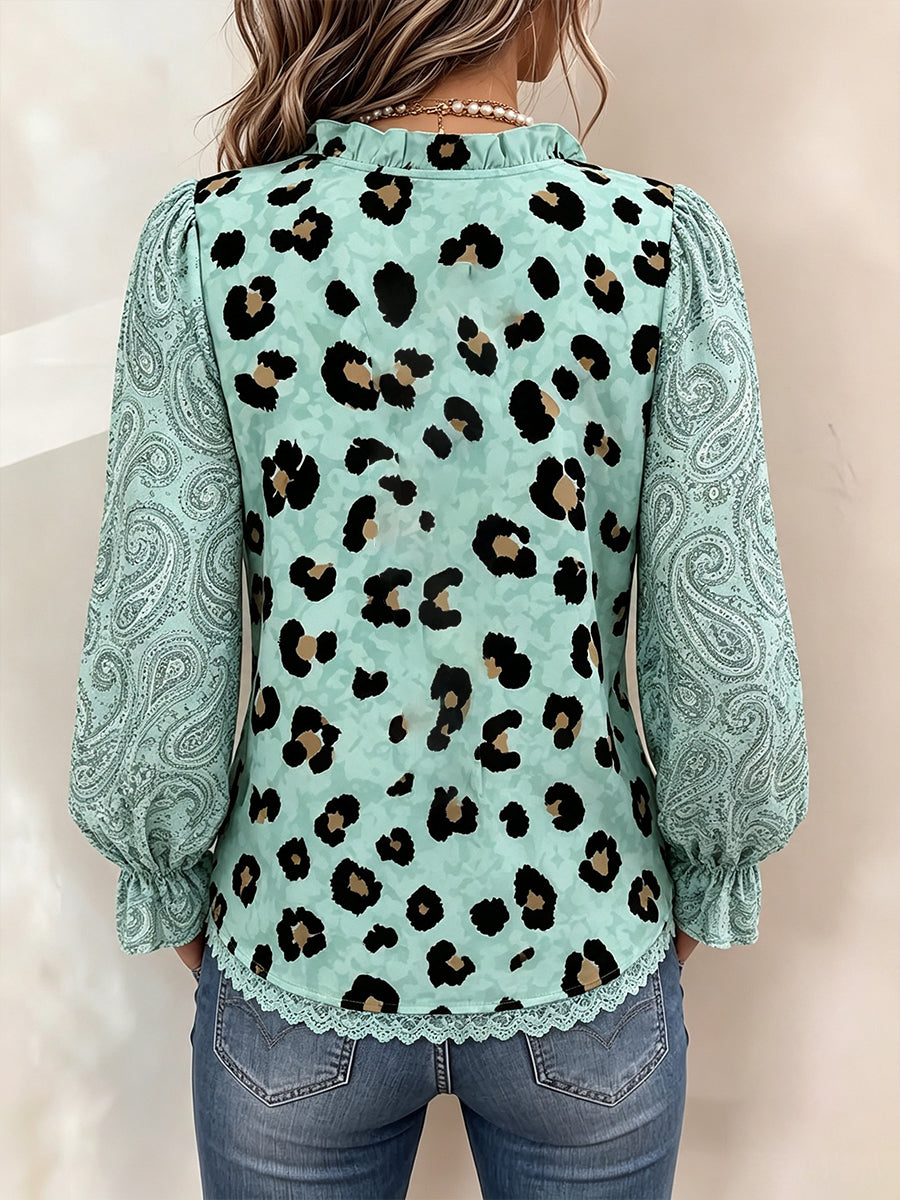 Chic Leopard & Paisley Mix-Print Top