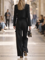 Casual Black Trousers With Tassels