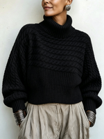 Cozy Vibrant Orange Turtleneck Sweate
