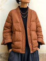 Elegant Quilted Open-Front Puffer Jacket