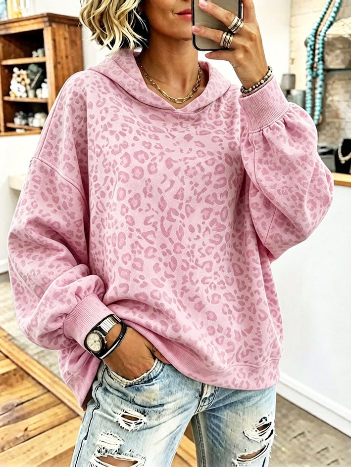Cozy Soft Leopard Print Hoodie
