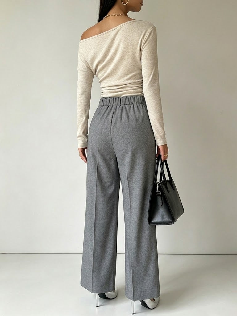Stylish And Elegant Off-shoulder Knit Top With Lace Detailing