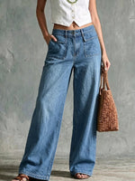 Women's High-waisted Casual Loose-fitting Wide-leg Jeans