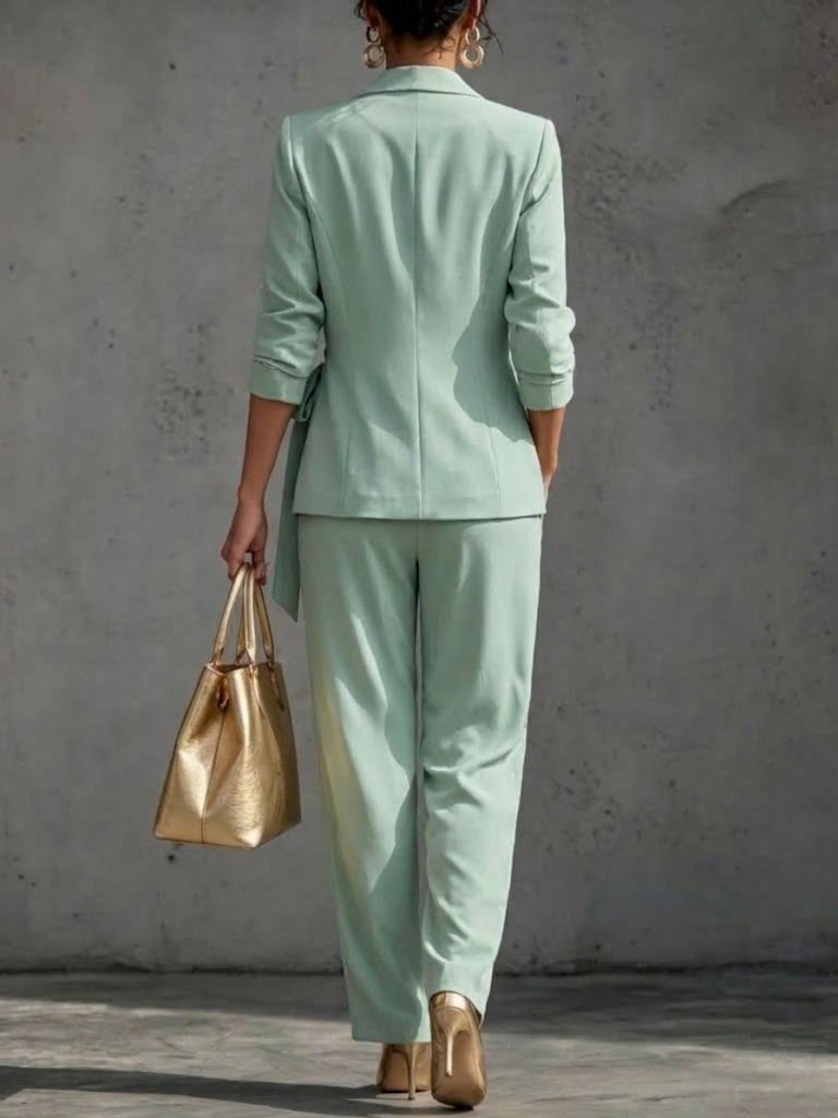 Elegant Lace-up Suit Set
