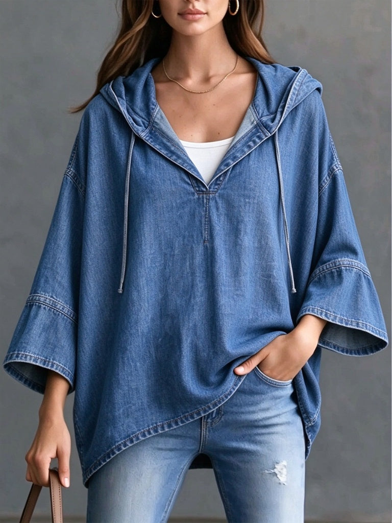 Casual Oversized Hooded Denim Jacket
