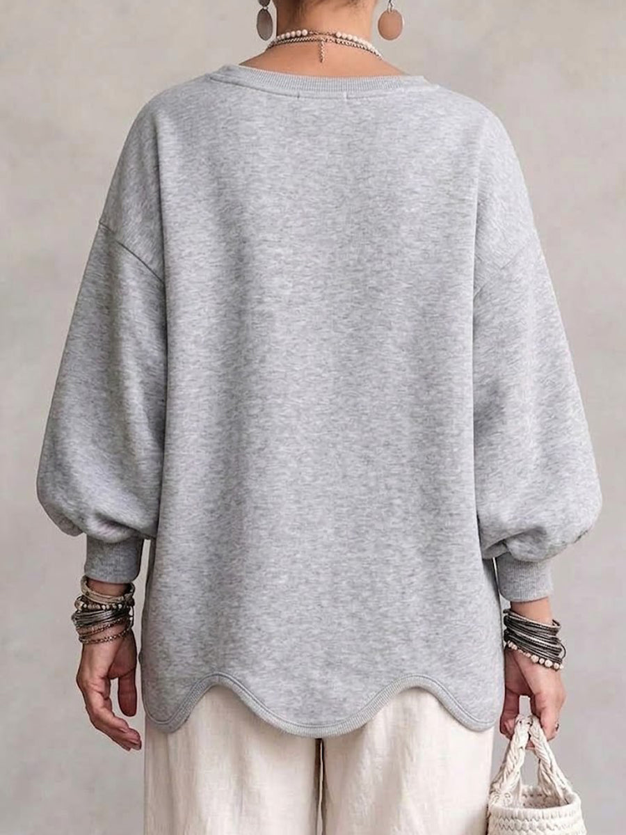 Oversized Sweatshirt With A Wavy Hem