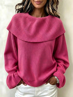 Off-the-shoulder Knit Sweater With Ruffles And Flared Sleeves