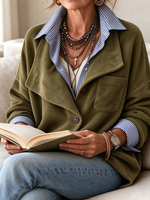 Chic Relaxed Layered Corduroy Jacke Top