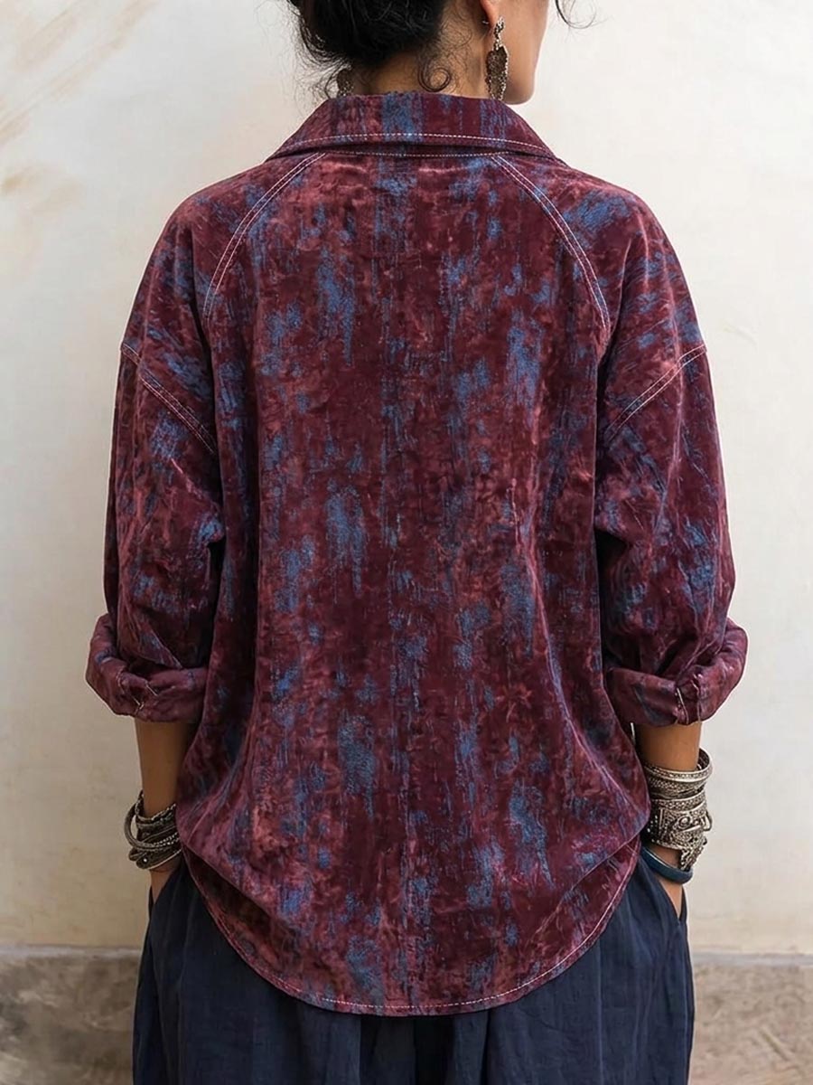 Women's Vintage Wash Oversized Button-Down Shirt