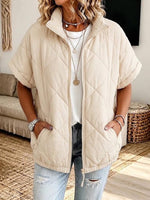 Casual Diamond-quilted Zip-up Padded Jacket