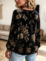 Vintage Floral Velvet Blouse
