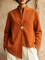 Elegant Chic Asymmetric Corduroy Tops