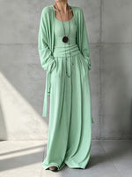 Comfortable Thin Knit Draped Three-Piece Lounge Set