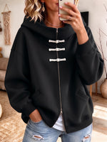 Cozy High Quality Full-Zip Frog-Button Hoodie Jacket