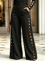 Chic Wide-leg Trousers With Cut-out Details