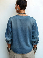 Artisti Cozy Asymmetrical Denim Blouse