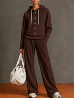 Casual Hooded Sweatshirt Two-piece Set