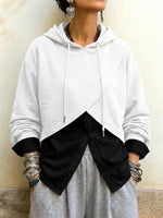 Cropped, Wrap-style Hooded Sweatshirt