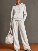 Casual Hooded Sweatshirt Two-piece Set