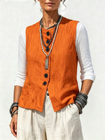 Casual Cotton-linen Blend Sleeveless Tank Top